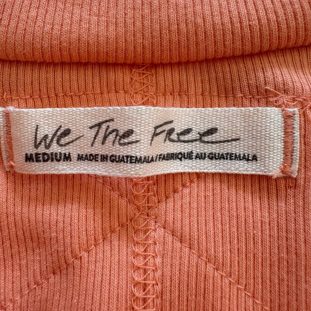 Free People We The Free Kate Tank Top Medium Wild Papaya Orange Ribbed Boho